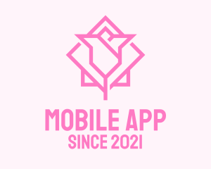 Rose - Pink Tulip Flower logo design
