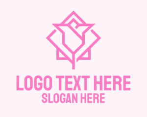 Pink Tulip Flower  Logo