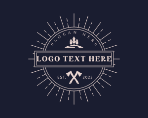 Forest - Axe Trees Woodcutter logo design