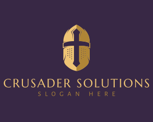 Crusader - Crusader Armor Helmet logo design