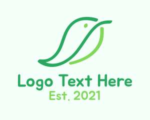 Environmental Conservation - Minimalist Bird Leaf logo design