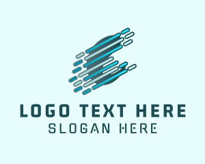 Web Hosting - Blue Lines Letter C logo design