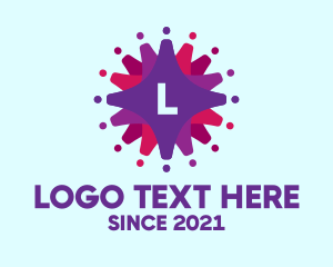 Health Care Worker - Colorful Virus Lettermark logo design