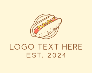 Hot Dog Stand - Mustard Hot Dog Sausage logo design