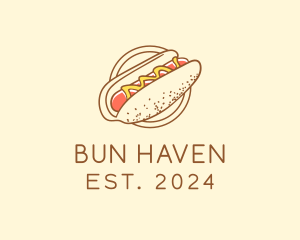 Buns - Mustard Hot Dog Sausage logo design