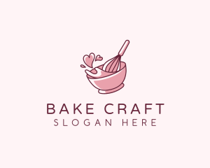 Whisk Bakery Heart logo design