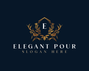 Elegant Deer Crest logo design