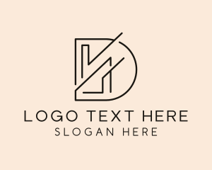 Legal - Minimalist Business Letter D Monoline logo design
