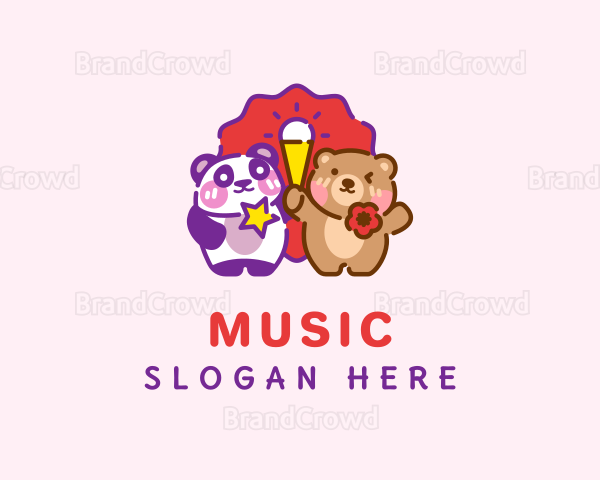 Bear & Panda Ice Cream Logo