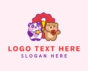 Sweet - Bear & Panda Ice Cream logo design