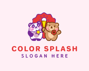 Bear & Panda Ice Cream logo design