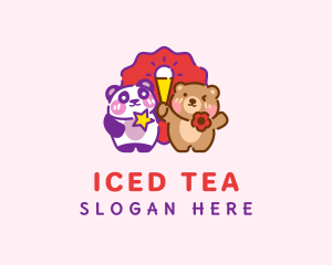 Bear & Panda Ice Cream logo design