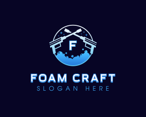 Foam - Pressure Wash Bubble Cleaning logo design