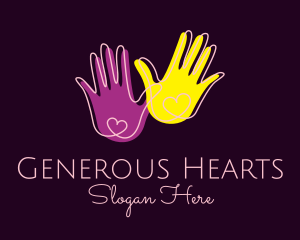 Giving - Hands Heart Charity logo design