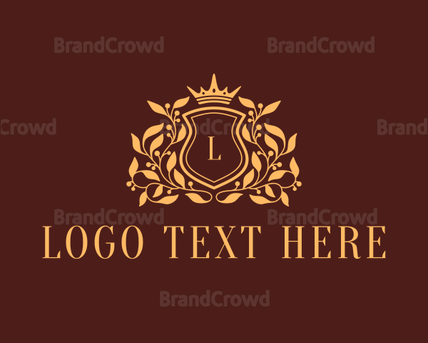 Crown Wreath Royal Shield Logo