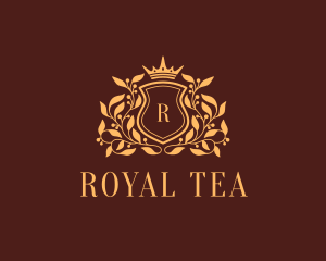 Crown Wreath Royal Shield logo design