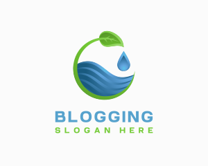 Drinking Water - Gradient Natural Water logo design