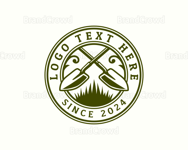 Gardening Shovel Landscaping Logo