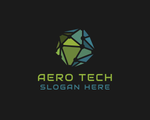 Geometric Tech Circuit logo design