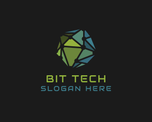 Geometric Tech Circuit logo design