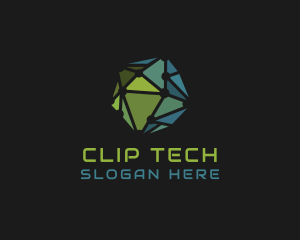 Geometric Tech Circuit logo design