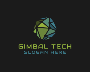 Geometric Tech Circuit logo design