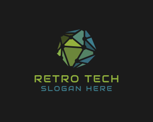 Geometric Tech Circuit logo design