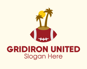 Gridiron American Football Island  logo design