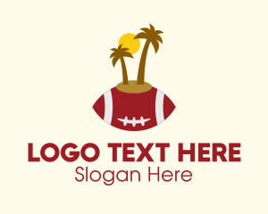 Football Equipment - Gridiron American Football Island logo design