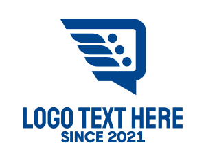 Chat Box - Blue Fast Messaging Application logo design