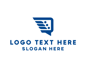 Chat Head - Blue Fast Messaging Application logo design