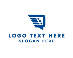 Blue Fast Messaging Application logo design