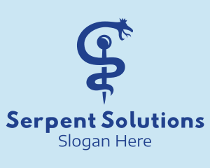 Medical Snake Caduceus  logo design