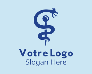 Hospital - Medical Snake Caduceus logo design