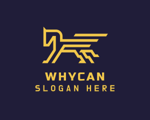 Gold Pegasus Wings Logo