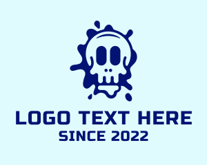 Blue - Skull Art Graffiti logo design