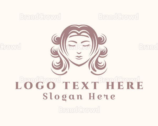 Stylish Hair Styling Lady Logo
