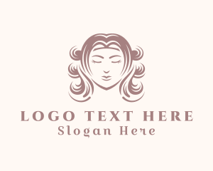 Facial Care - Stylish Hair Styling Lady logo design