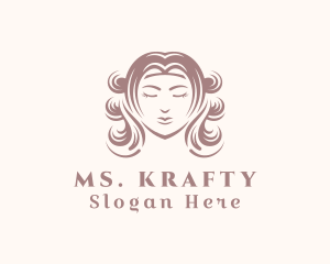 Facial Care - Stylish Hair Styling Lady logo design