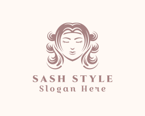 Stylish Hair Styling Lady logo design