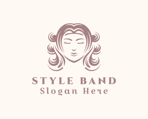 Stylish Hair Styling Lady logo design