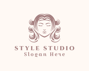 Stylish Hair Styling Lady logo design