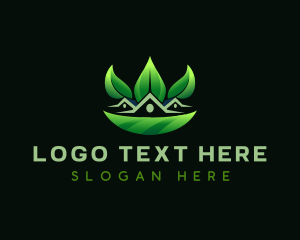 Landscape - House Garden Leaves logo design