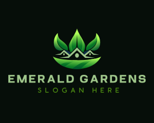 House Garden Leaves logo design