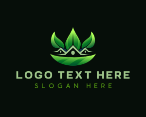 Environmental - House Garden Leaves logo design