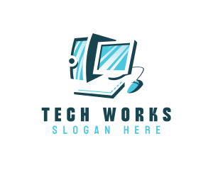 Computer Desktop Technology logo design