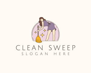 Sweep - Sweeping Housemaid Cleaner logo design