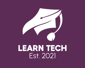 E Learning - Graduation Cap Beak logo design
