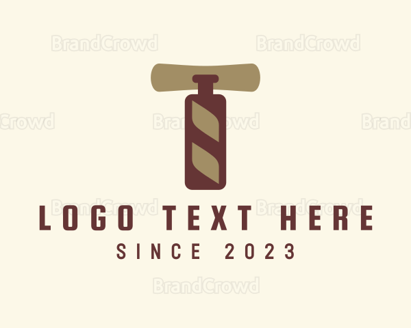 Liquor Corkscrew Letter T Logo