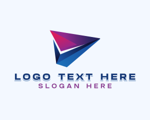 Paper Plane - Courier Shipping Plane logo design